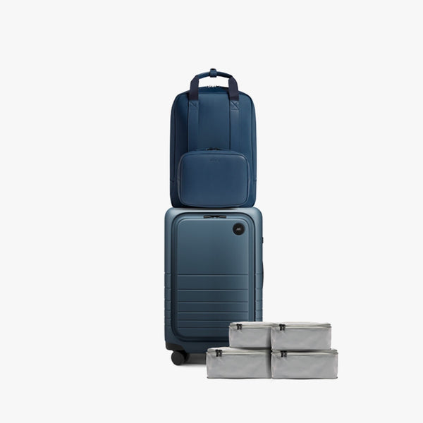 For the Minimalist, CarryOn Luggage, Backpack, and Packing Cubes Set