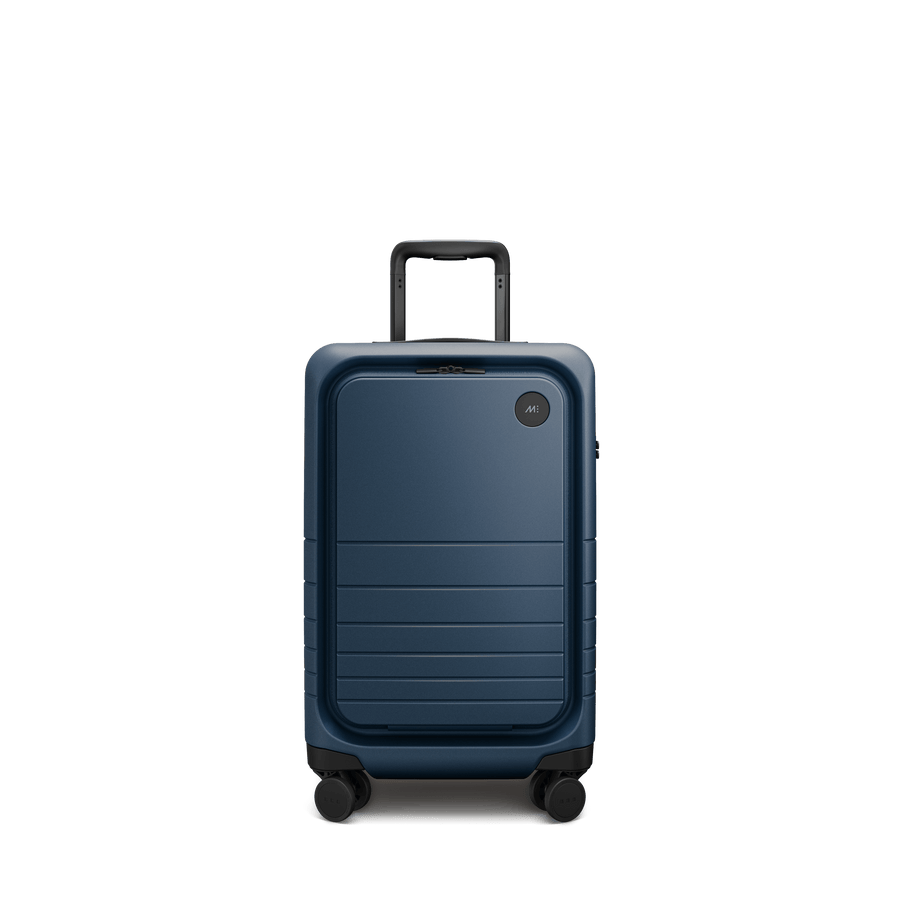 Ocean Blue Scaled | Front view of Expandable Carry-On Pro in Ocean Blue