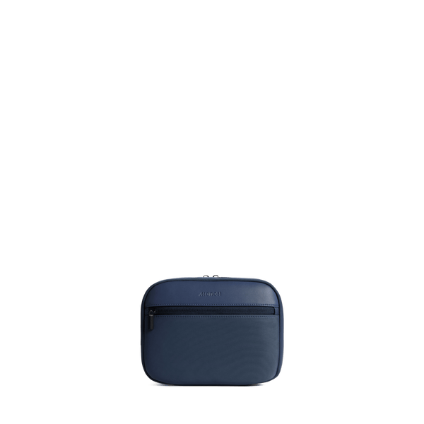 Oxford Blue Scaled | Front view of Metro Hanging Toiletry Case in Oxford Blue