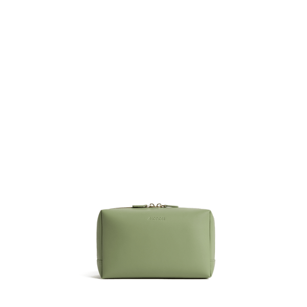 Large / Cactus (Vegan Leather) Scaled | Front view of Metro Toiletry Case Large in Cactus