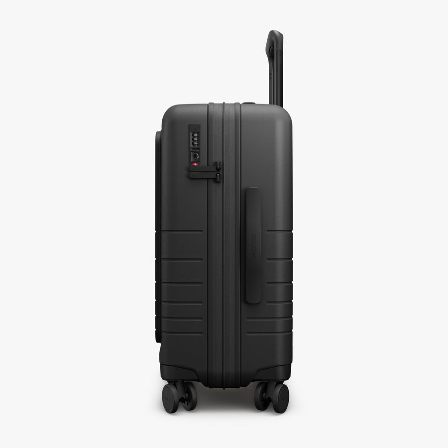 Midnight Black | Side view of Expandable Carry-On Pro in Midnight Black