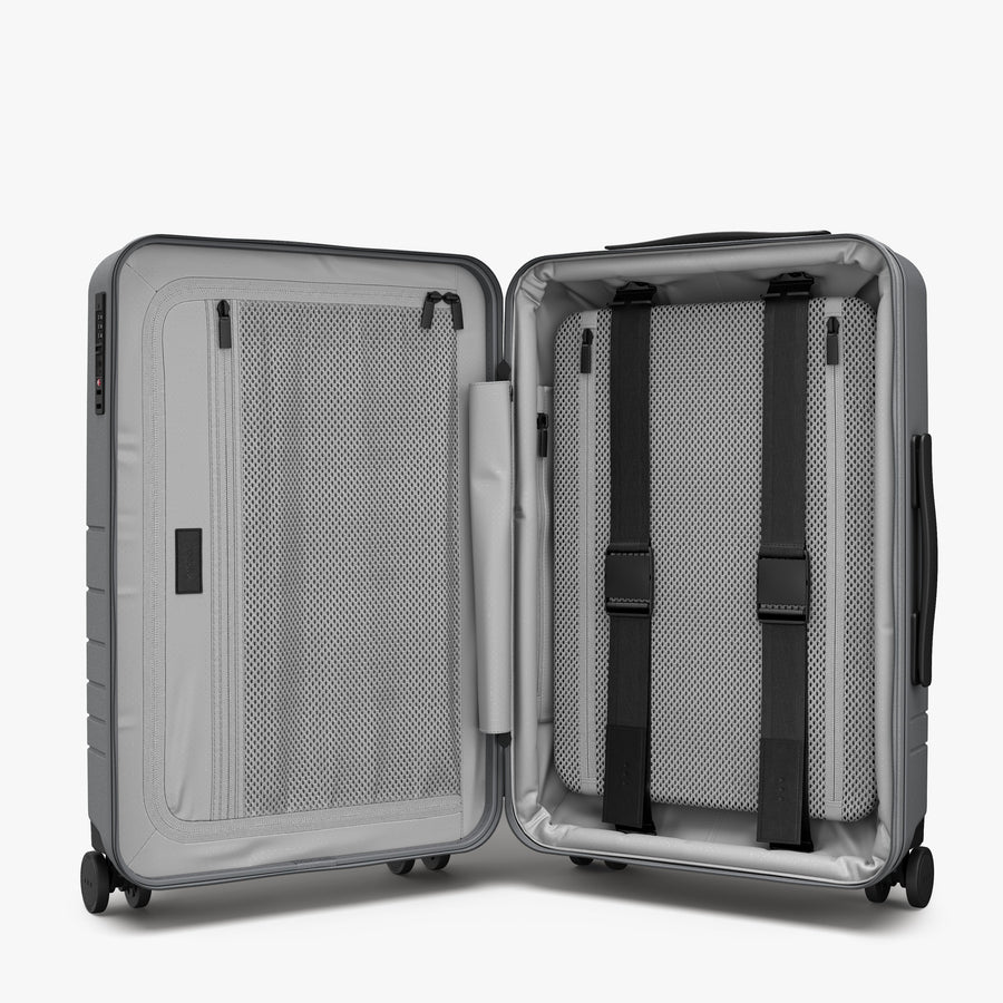 Storm Grey | Inside view of Expandable Carry-On Pro in Storm Grey