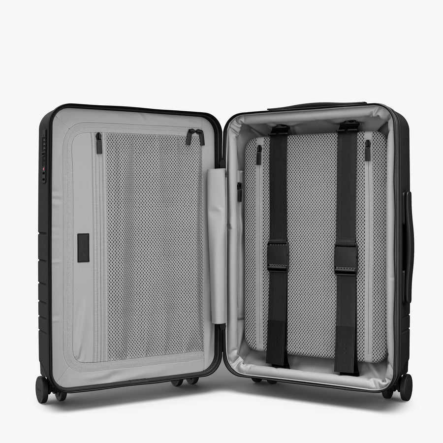 Midnight Black | Inside view of Expandable Carry-On in Midnight Black