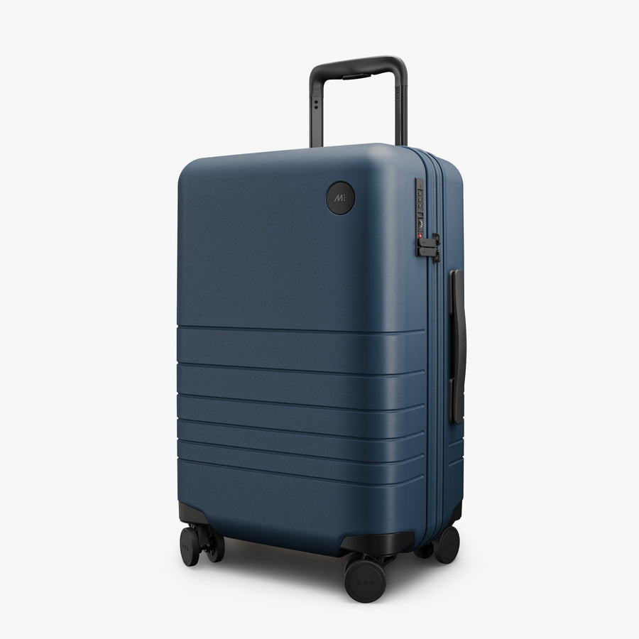 Ocean Blue | Angled view of Expandable Carry-On in Ocean Blue