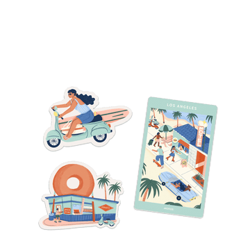 Los Angeles three stickers