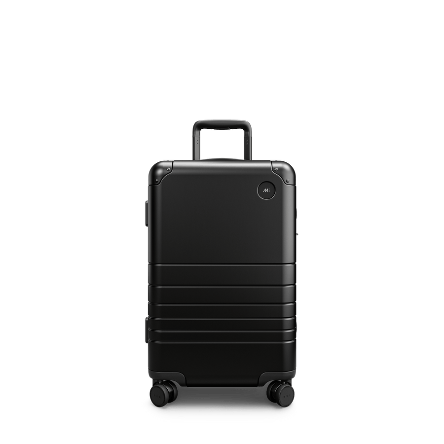 Caviar Black Scaled | Front view of Aluminum Carry-On Plus in Caviar Black