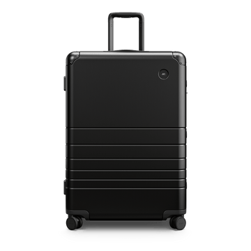 Front view of Aluminum Check-In Large in Caviar Black