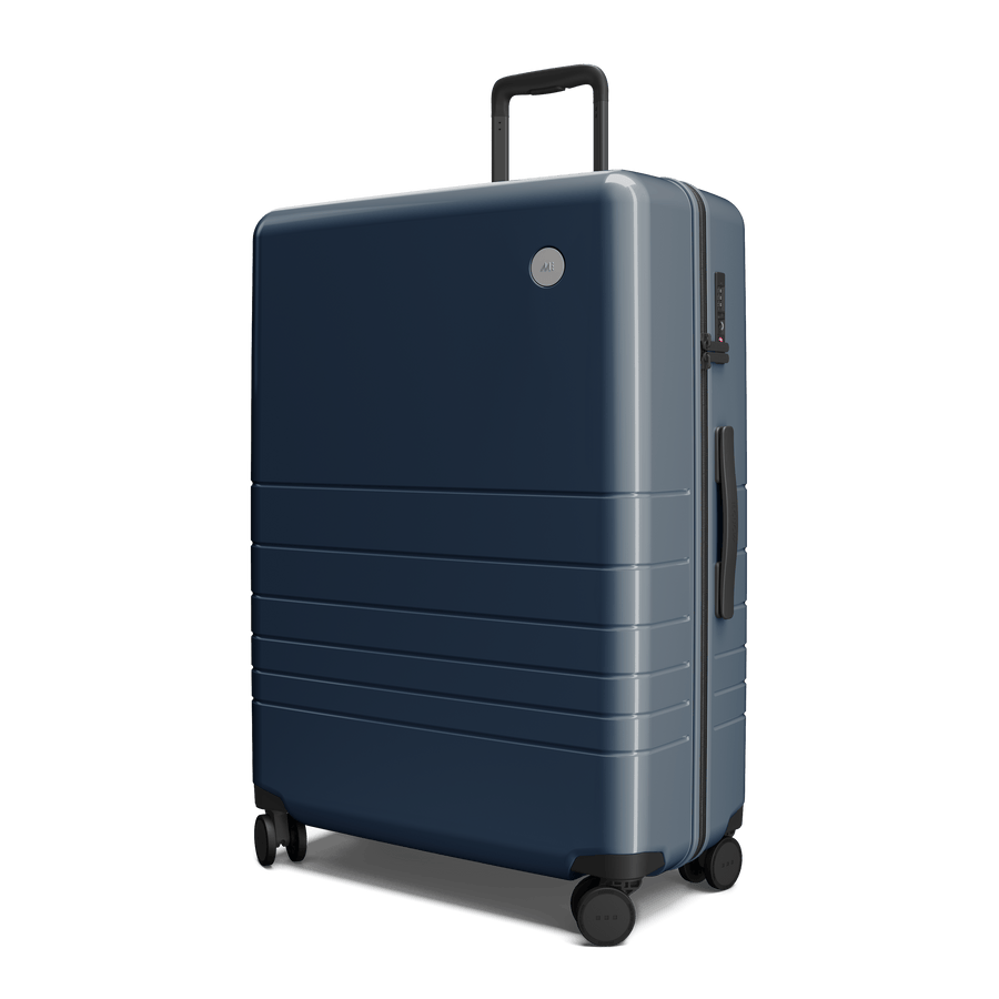 Arles Blue (Glossy) Hover | Angled view of Check-In Large in Arles Blue