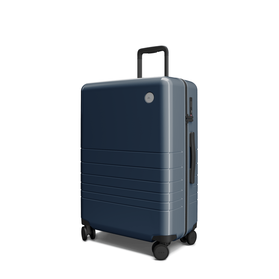 Arles Blue (Glossy) Hover | Angled view of Check-In Medium in Arles Blue