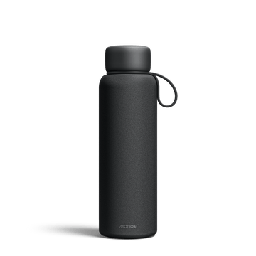 Front view of 500 mL Kiyo UVC Bottle in Carbon Black