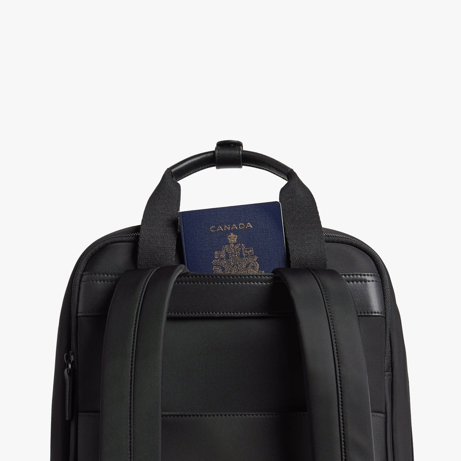 black faux leather backpack australia Metro Backpack, Nylon and Vegan Leather