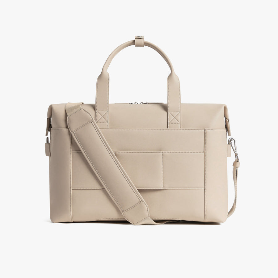 Ivory (Vegan Leather) | Back view of Metro Duffel with kit detached in Ivory