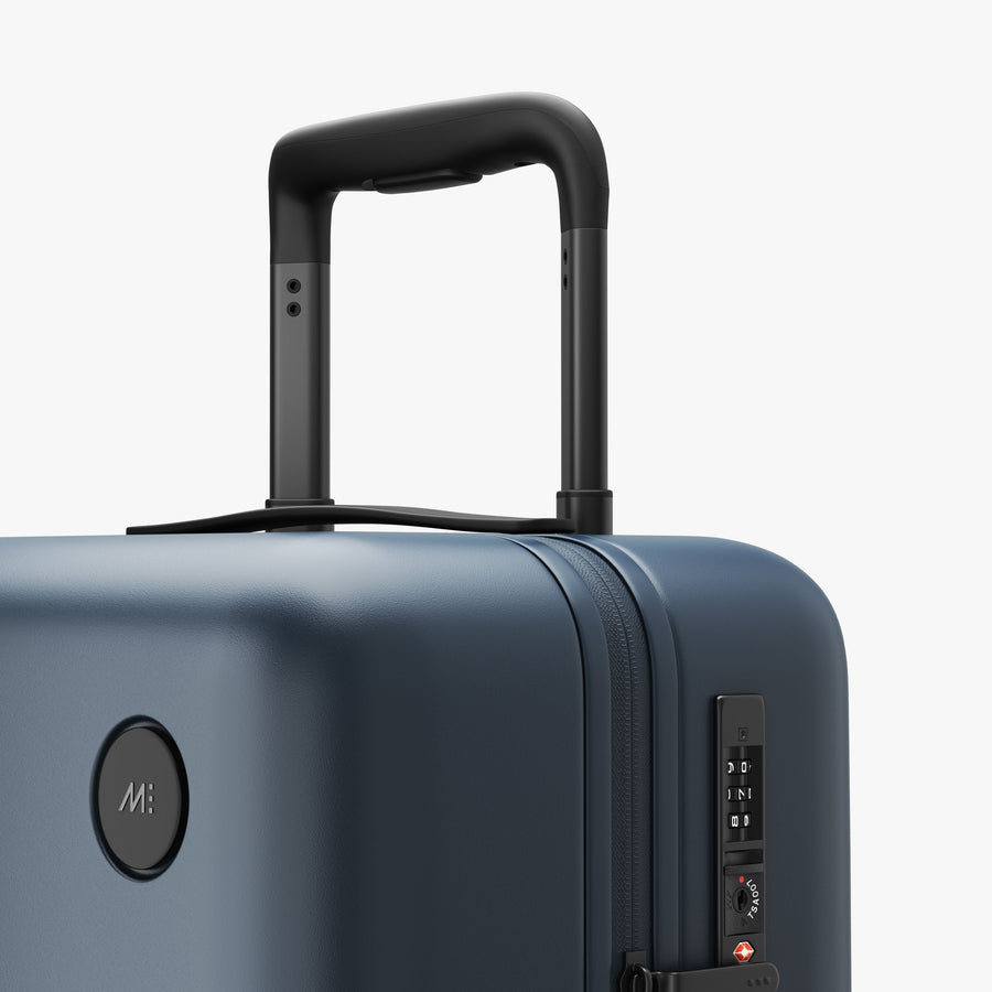 Ocean Blue | Luggage handle view of Carry-On in Ocean Blue