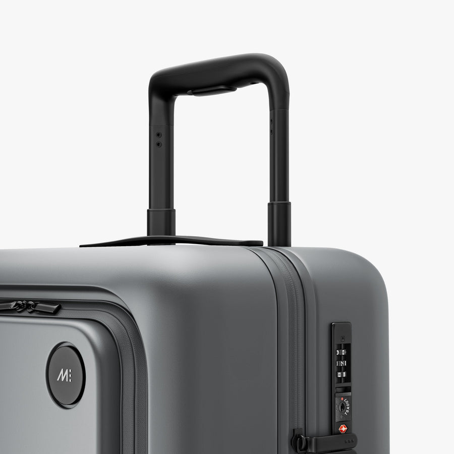 Storm Grey | Luggage handle view of Carry-On Pro in Storm Grey